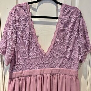 SHEIN Lavender Lace V-Neck Women's Top